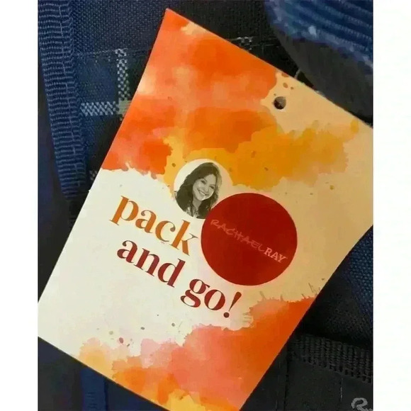 Rachael Ray Chillout Insulated Cooler Tote Bag Blue Plaid - Picture 3 of 6